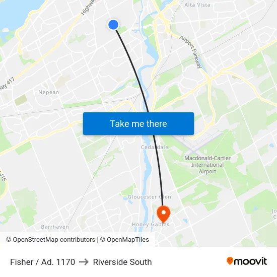 Fisher / Ad. 1170 to Riverside South map