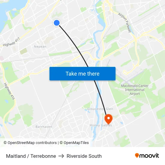 Maitland / Terrebonne to Riverside South map