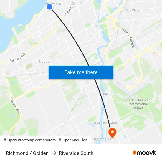 Richmond / Golden to Riverside South map