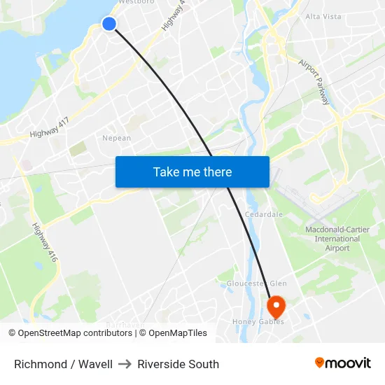 Richmond / Wavell to Riverside South map