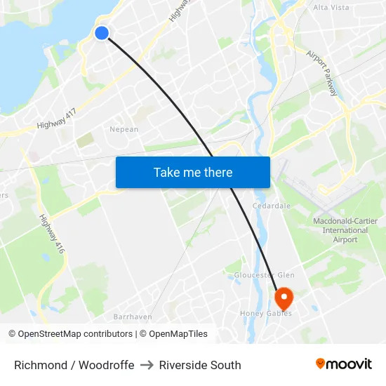 Richmond / Woodroffe to Riverside South map