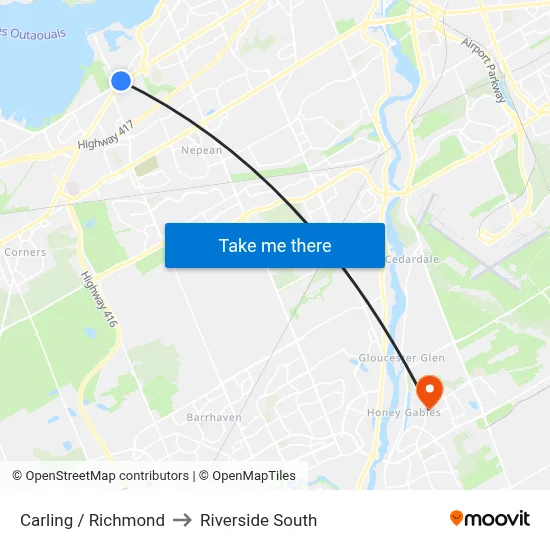 Carling / Richmond to Riverside South map