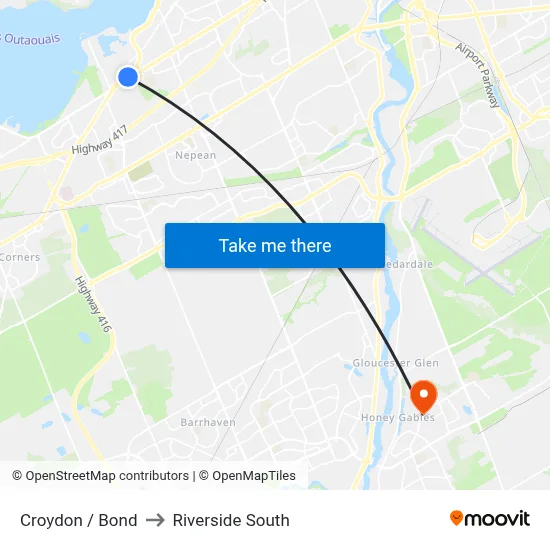 Croydon / Bond to Riverside South map