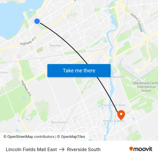 Lincoln Fields Mall East to Riverside South map