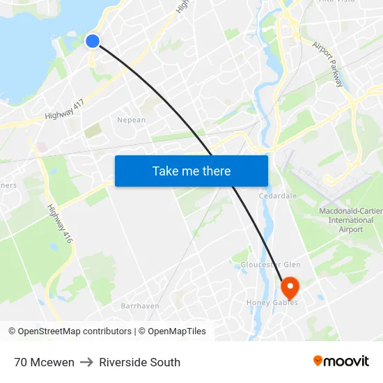 70 Mcewen to Riverside South map