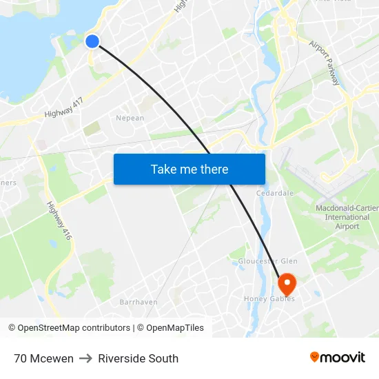 70 Mcewen to Riverside South map