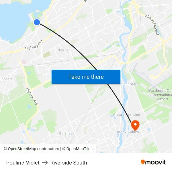 Poulin / Violet to Riverside South map