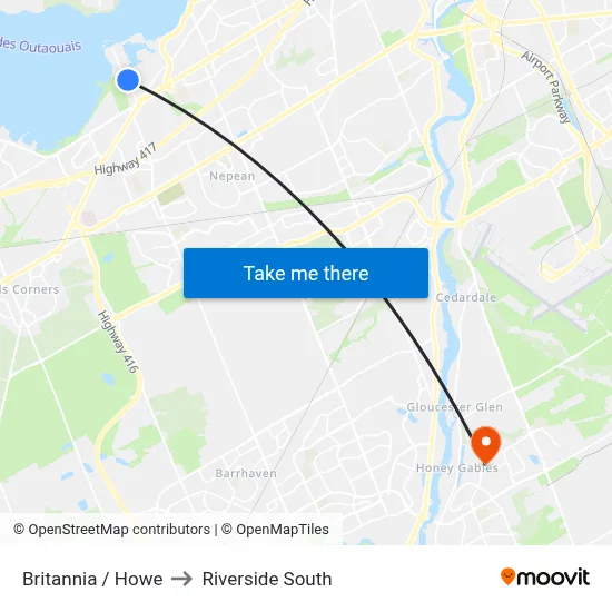 Britannia / Howe to Riverside South map