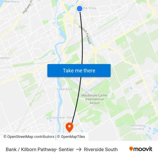Bank / Kilborn Pathway- Sentier to Riverside South map