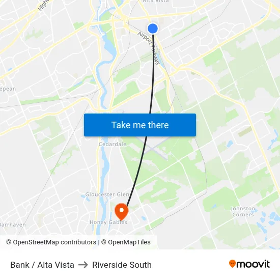Bank / Alta Vista to Riverside South map