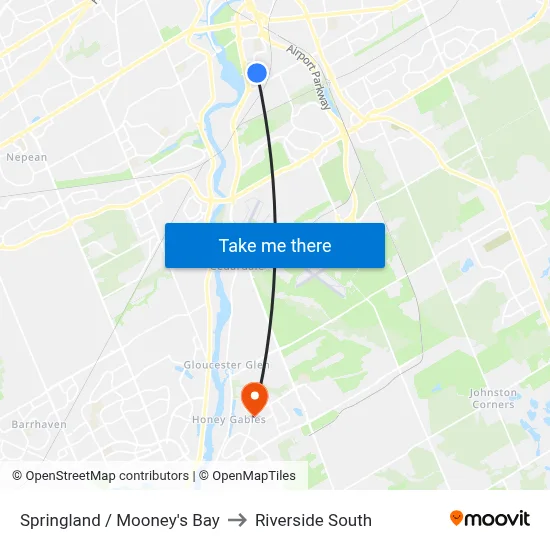 Springland / Mooney's Bay to Riverside South map