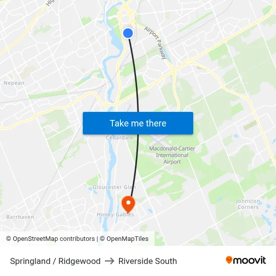Springland / Ridgewood to Riverside South map