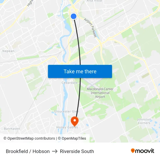 Brookfield / Hobson to Riverside South map