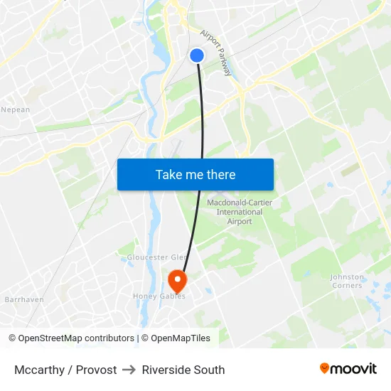Mccarthy / Provost to Riverside South map