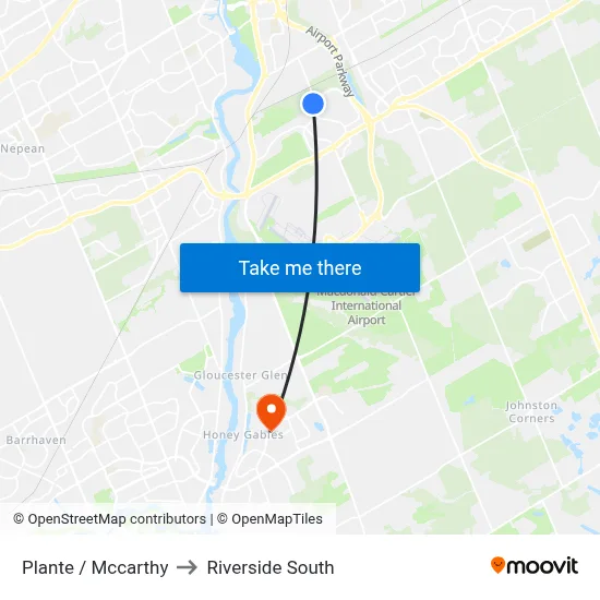 Plante / Mccarthy to Riverside South map