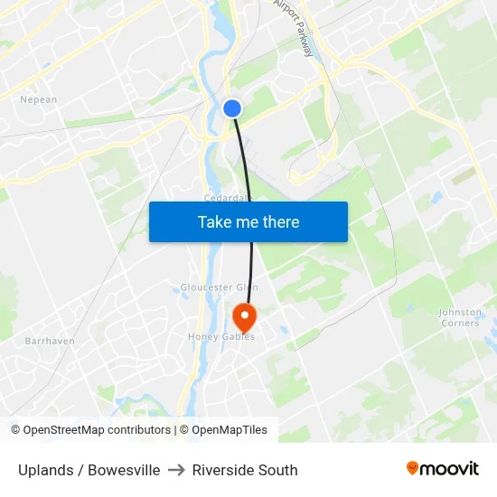 Uplands / Bowesville to Riverside South map
