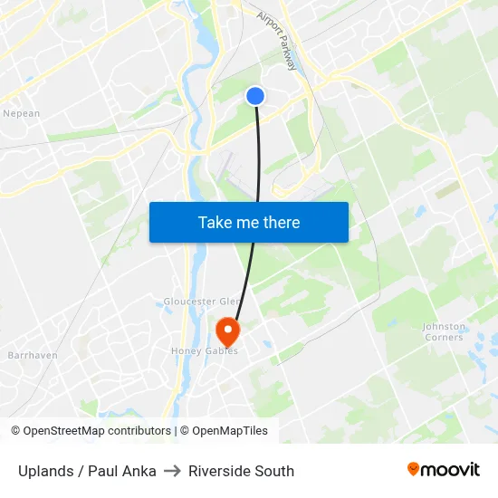 Uplands / Paul Anka to Riverside South map