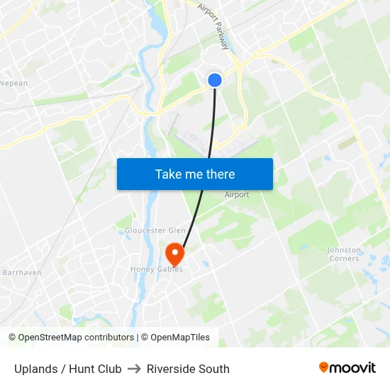 Uplands / Hunt Club to Riverside South map