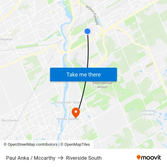 Paul Anka / Mccarthy to Riverside South map