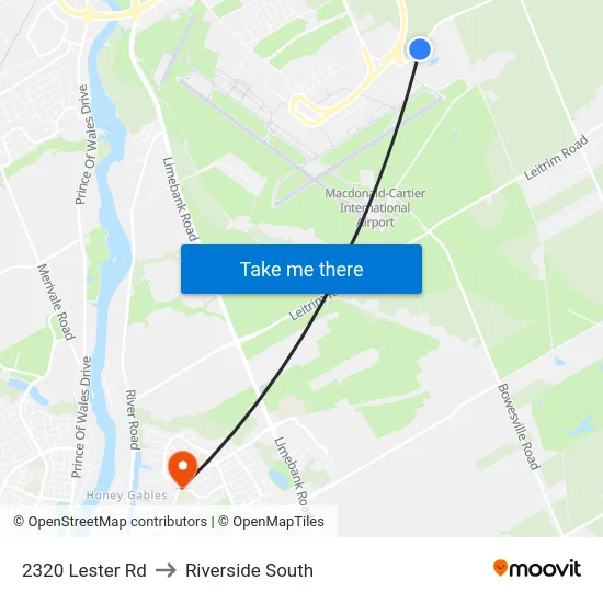 2320 Lester Rd to Riverside South map