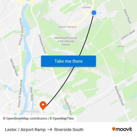 Lester / Airport Ramp to Riverside South map