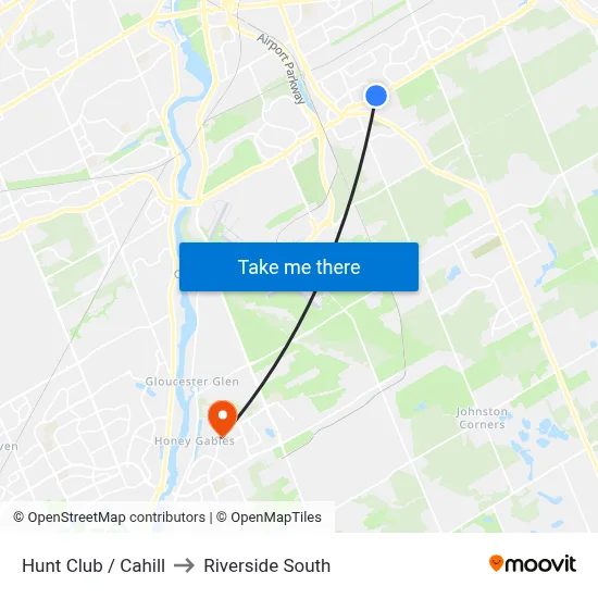 Hunt Club / Cahill to Riverside South map