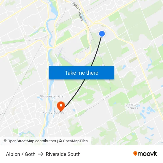 Albion / Goth to Riverside South map