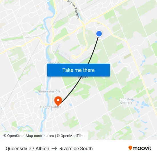 Queensdale / Albion to Riverside South map