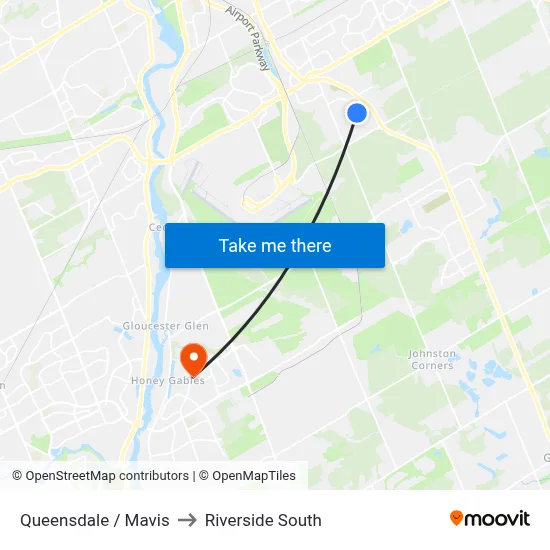 Queensdale / Mavis to Riverside South map