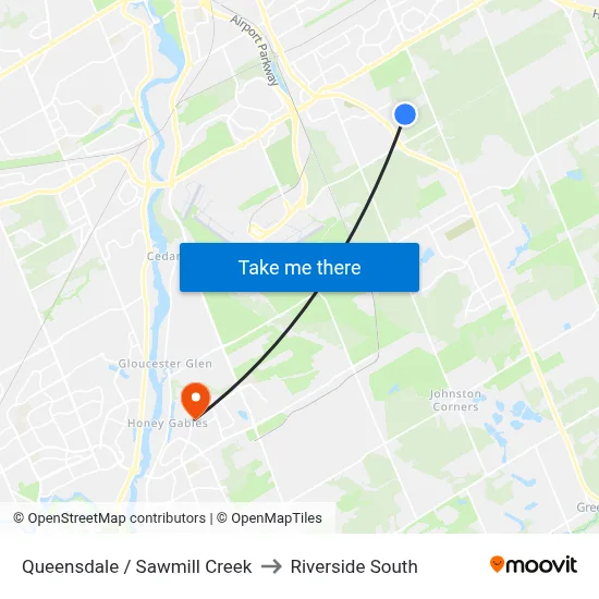 Queensdale / Sawmill Creek to Riverside South map