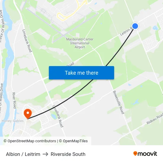 Albion / Leitrim to Riverside South map