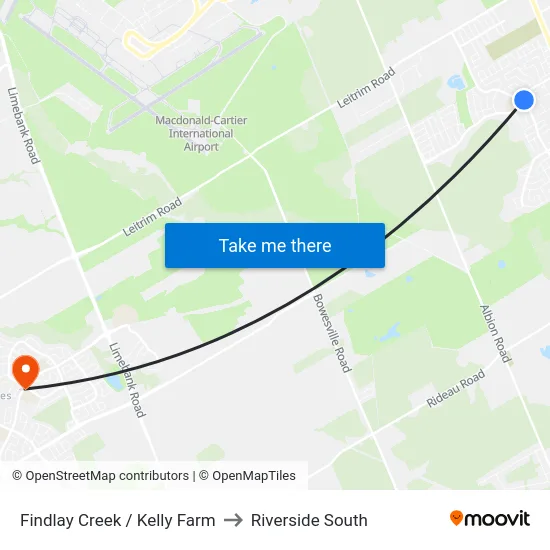 Findlay Creek / Kelly Farm to Riverside South map