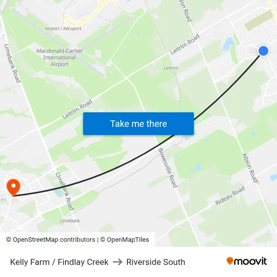 Kelly Farm / Findlay Creek to Riverside South map