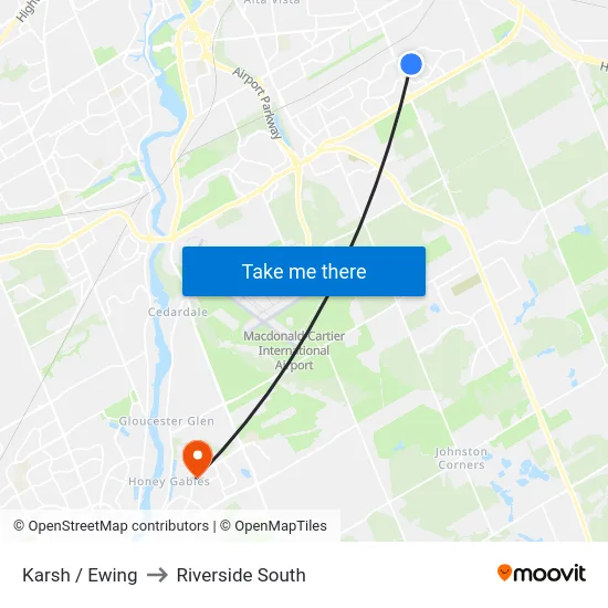 Karsh / Ewing to Riverside South map