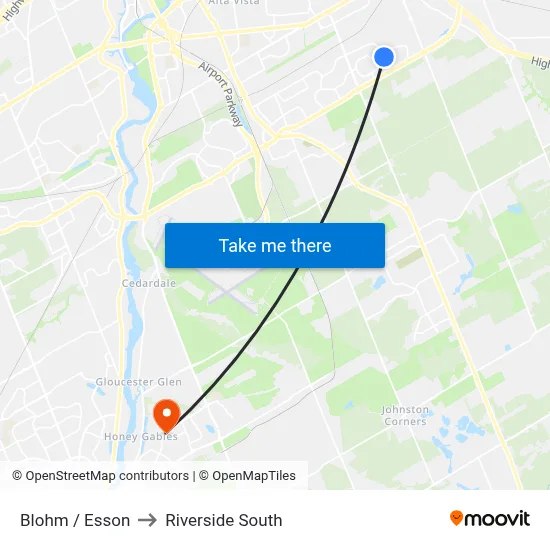 Blohm / Esson to Riverside South map