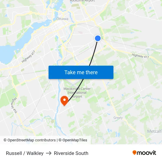 Russell / Walkley to Riverside South map