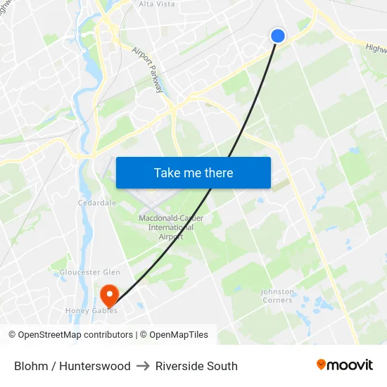 Blohm / Hunterswood to Riverside South map