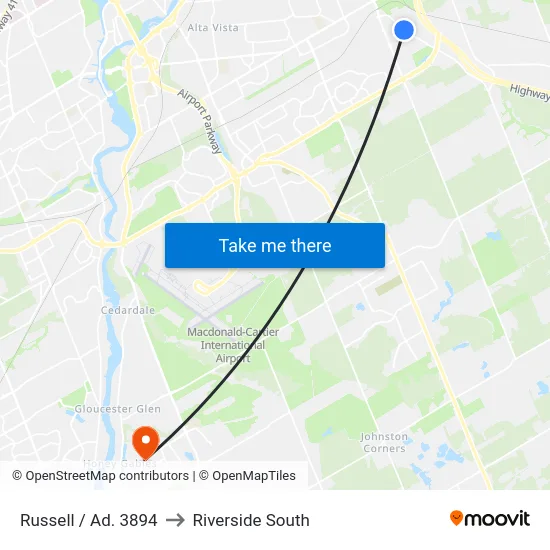 Russell / Ad. 3894 to Riverside South map