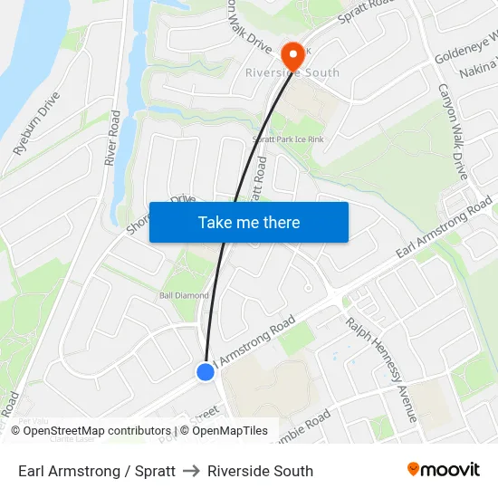 Earl Armstrong / Spratt to Riverside South map