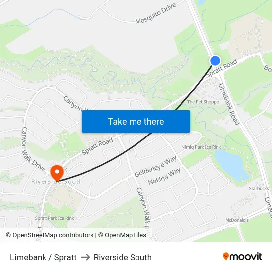 Limebank / Spratt to Riverside South map