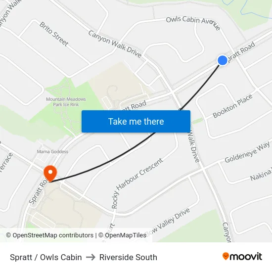 Spratt / Owls Cabin to Riverside South map