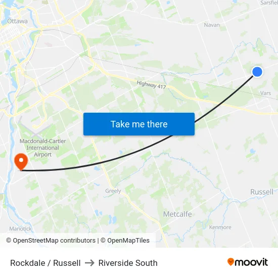 Rockdale / Russell to Riverside South map