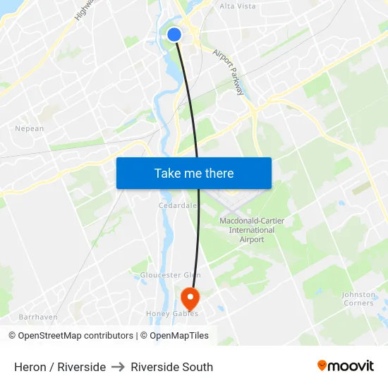 Heron / Riverside to Riverside South map