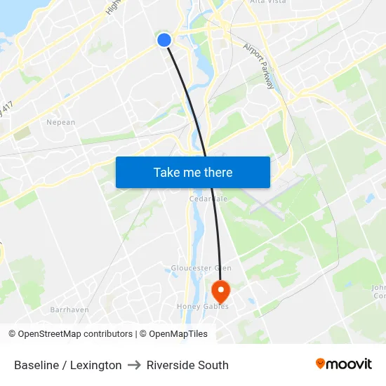Baseline / Lexington to Riverside South map