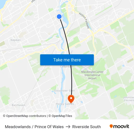 Meadowlands / Prince Of Wales to Riverside South map