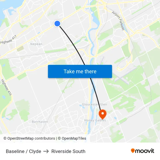 Baseline / Clyde to Riverside South map