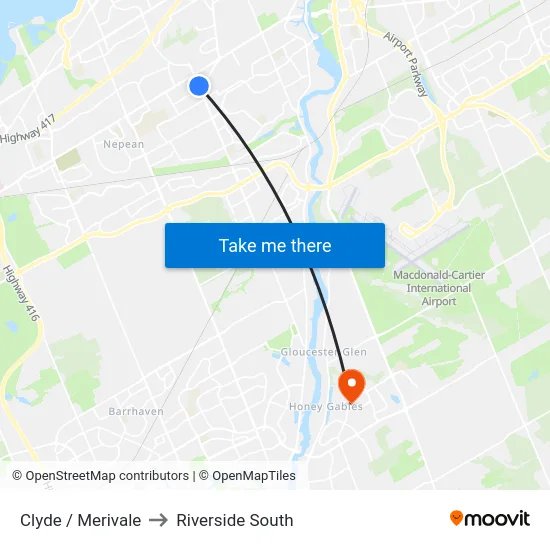 Clyde / Merivale to Riverside South map