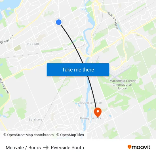 Merivale / Burris to Riverside South map