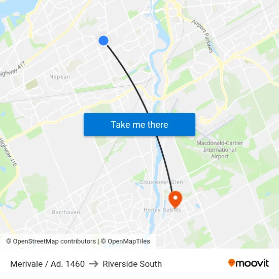 Merivale / Ad. 1460 to Riverside South map