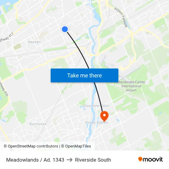 Meadowlands / Ad. 1343 to Riverside South map